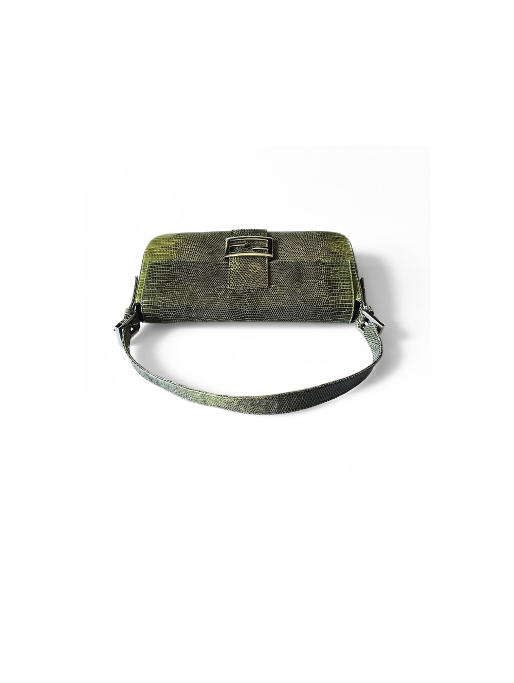 Fendi Baguette Vintage Full Exotic Lizard Leather Green - Picture 7 of 12
